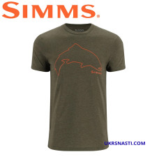 Футболка Simms Trout Outline T-Shirt Loden Heather